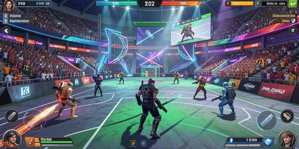 Screenshot ini menunjukkan karakter utama dalam aksi.