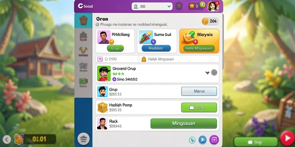 Tampilan karakter ninja yang beraksi di tengah pertempuran.