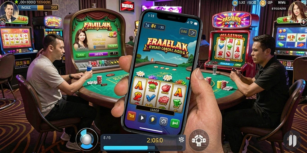 Screenshot menampilkan kebun yang indah dan beragam tanaman.