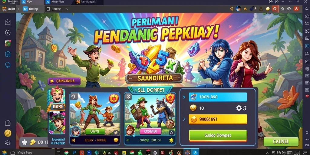 Tampilan dunia fantasi yang luas dan detail.